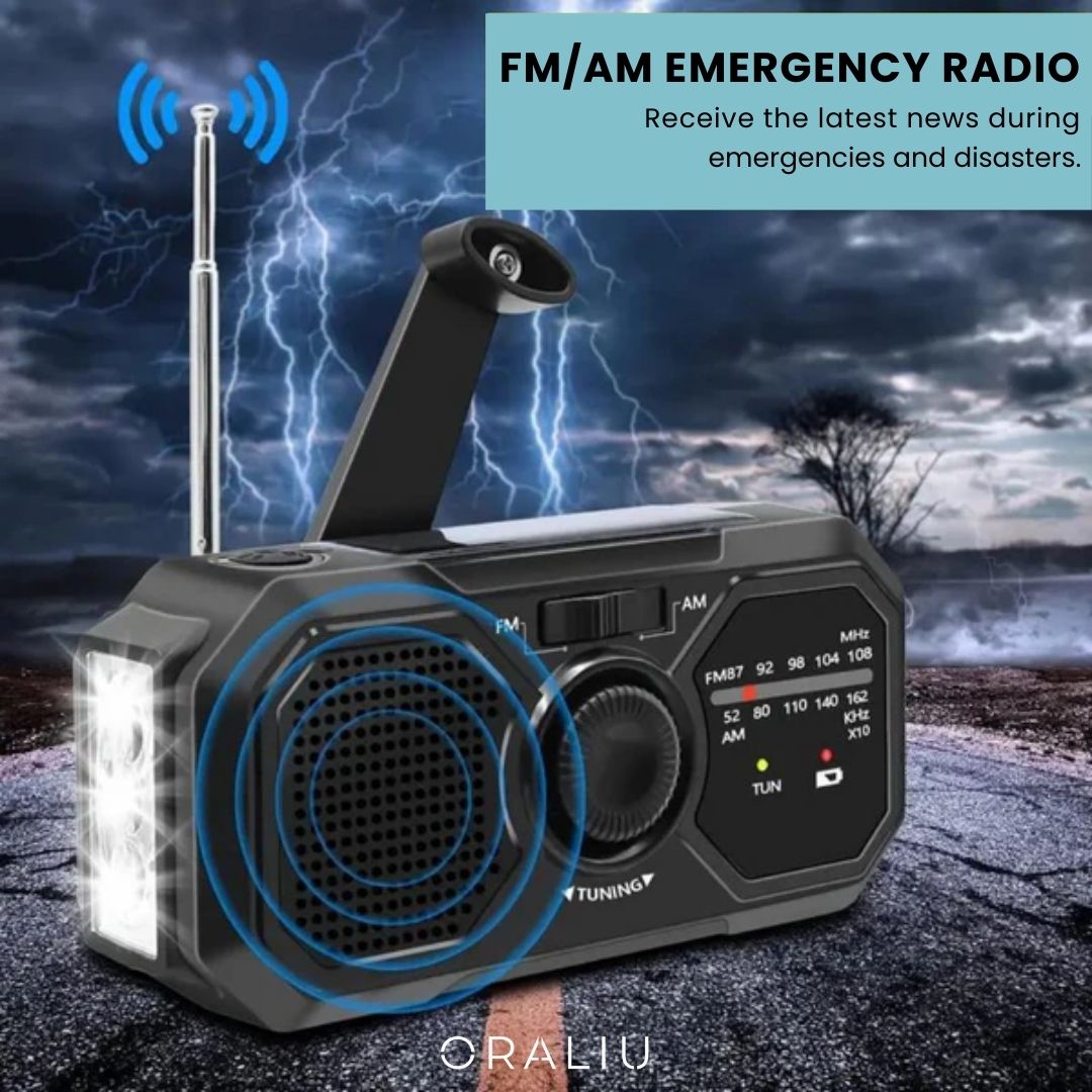 Compact Solar Hand Crank Radio