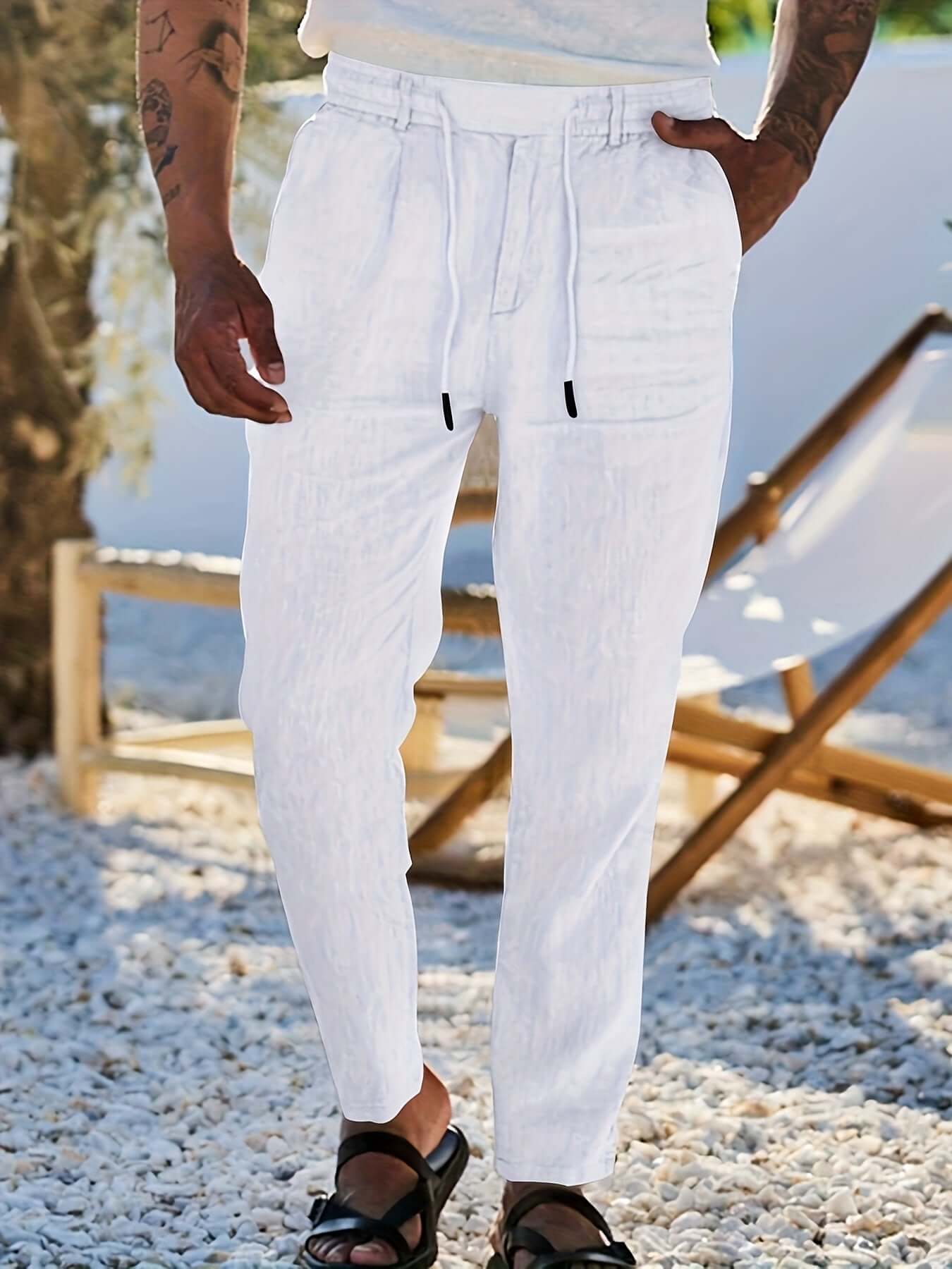 Comfortable Loose Fit Linen Trousers for Men