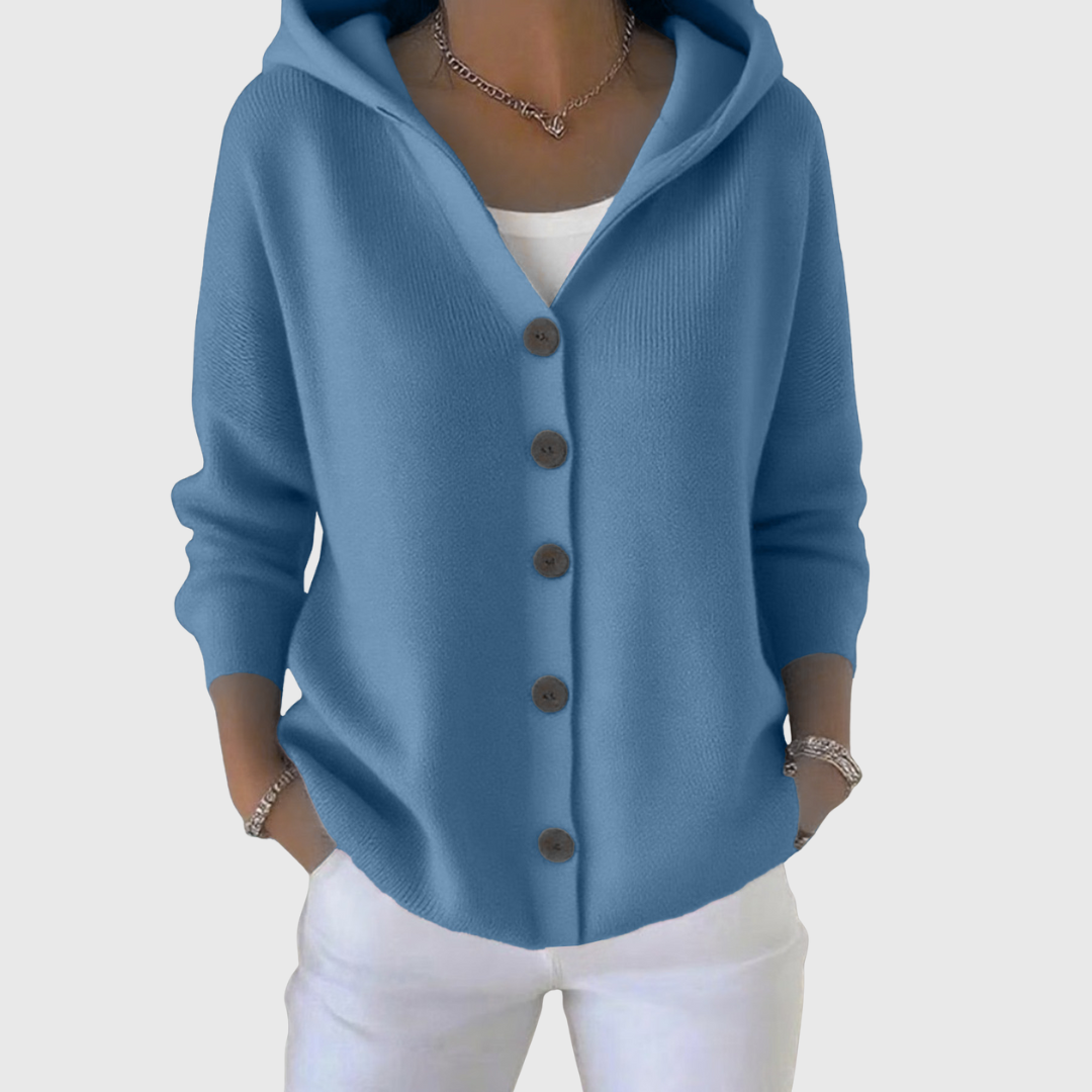 Ladies' Zip-Up Hooded Sweater Cardigan
