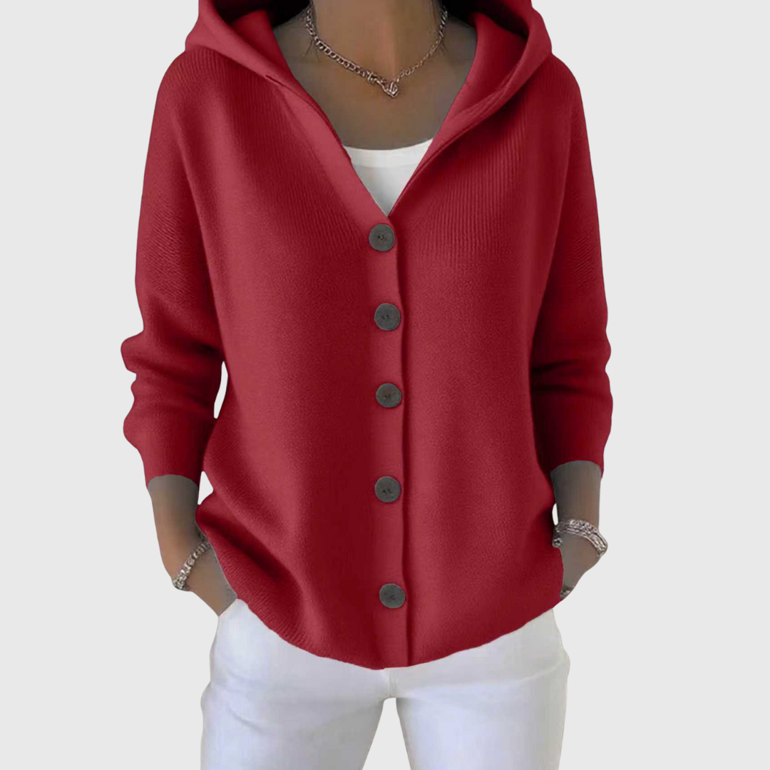 Ladies' Zip-Up Hooded Sweater Cardigan