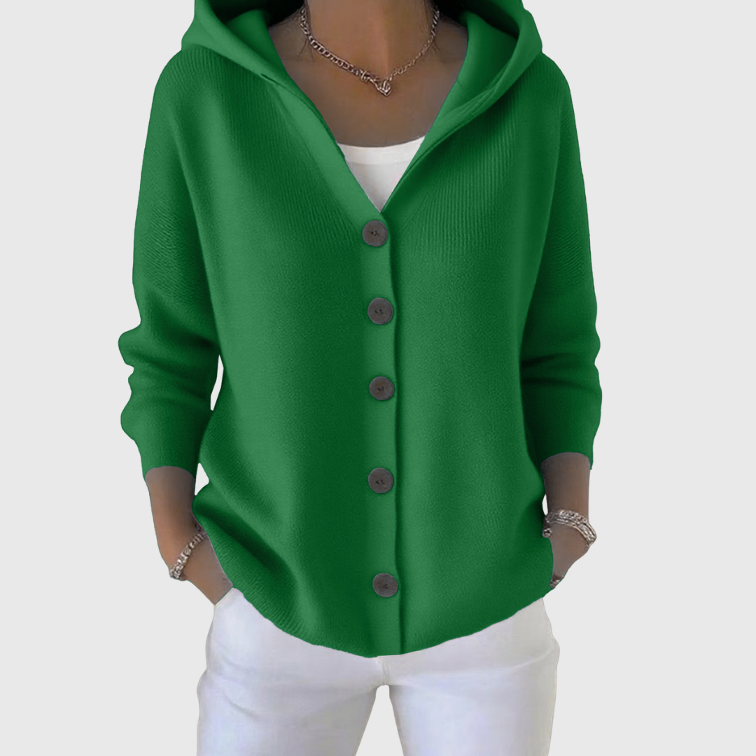 Ladies' Zip-Up Hooded Sweater Cardigan