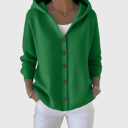 Ladies' Zip-Up Hooded Sweater Cardigan