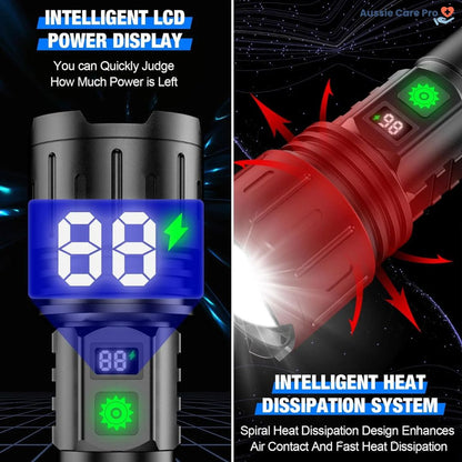 High Power Rechargeable LED Flashlight 100000 Lumens