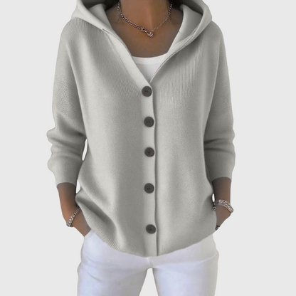 Ladies' Zip-Up Hooded Sweater Cardigan