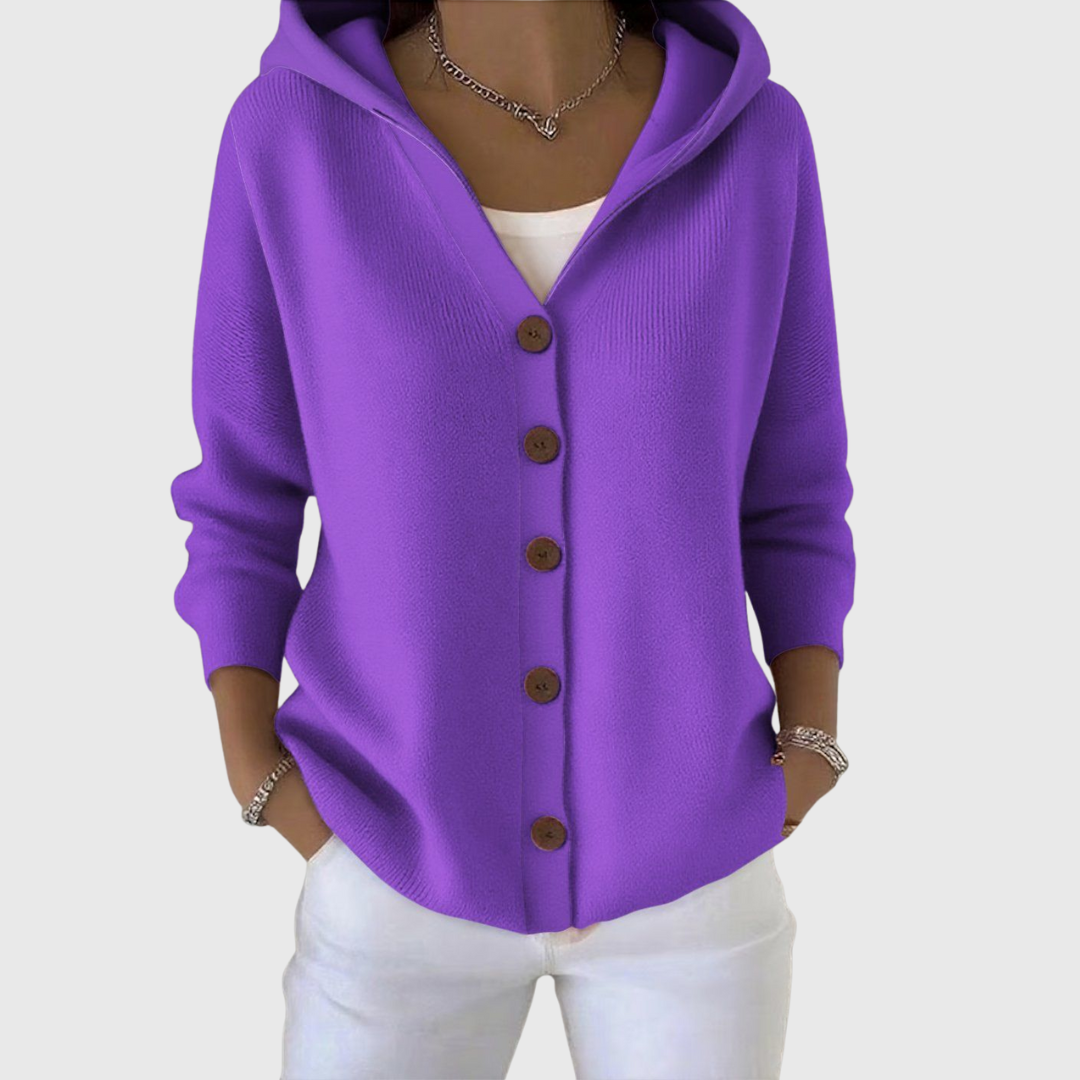 Ladies' Zip-Up Hooded Sweater Cardigan