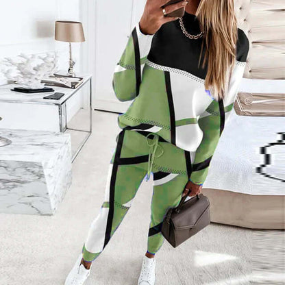 Cozy Geometric Pattern Sleepwear Set