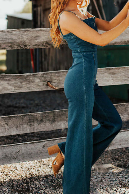 Summer Women's Denim Romper Jumpsuit