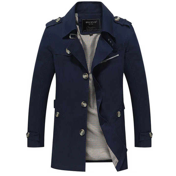 Timeless Tan Waterproof Mens Trench Coat