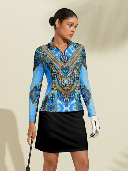 Women's Lightweight Breathable Golf Quarter Zip Shirt