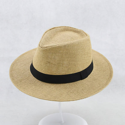 Classic Summer Straw Panama Hat with Sun Protection