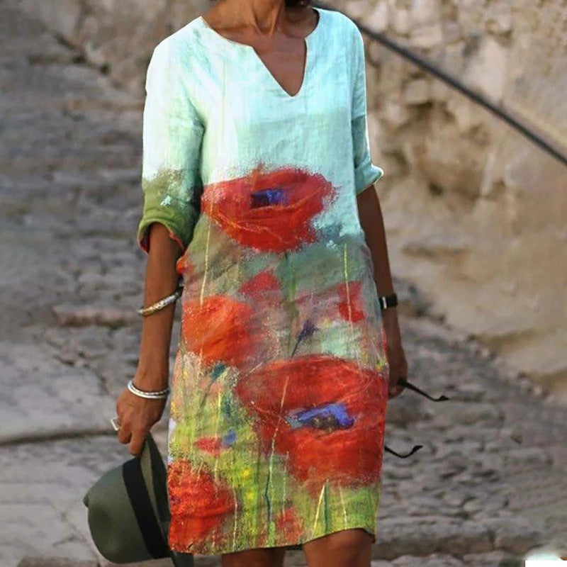 Pretty Flower Pattern Dress