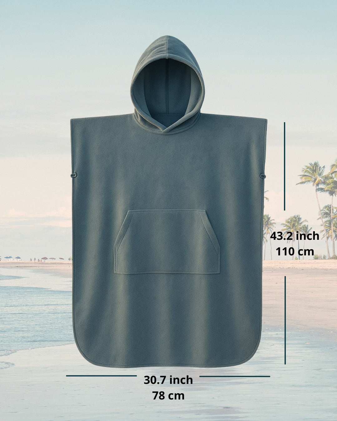 Quick-Dry Beach Poncho Microfiber Changing Robe
