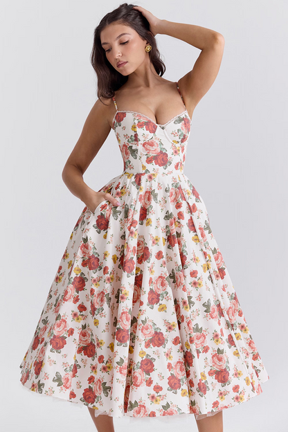 Kayla | Gorgeous Shiny Waisted Midi Dress