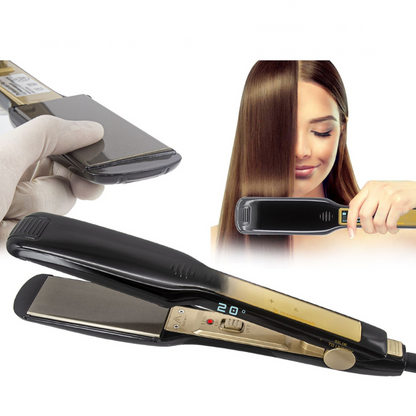 Professional Titanium Hair Straightener & Curler with LCD Screen