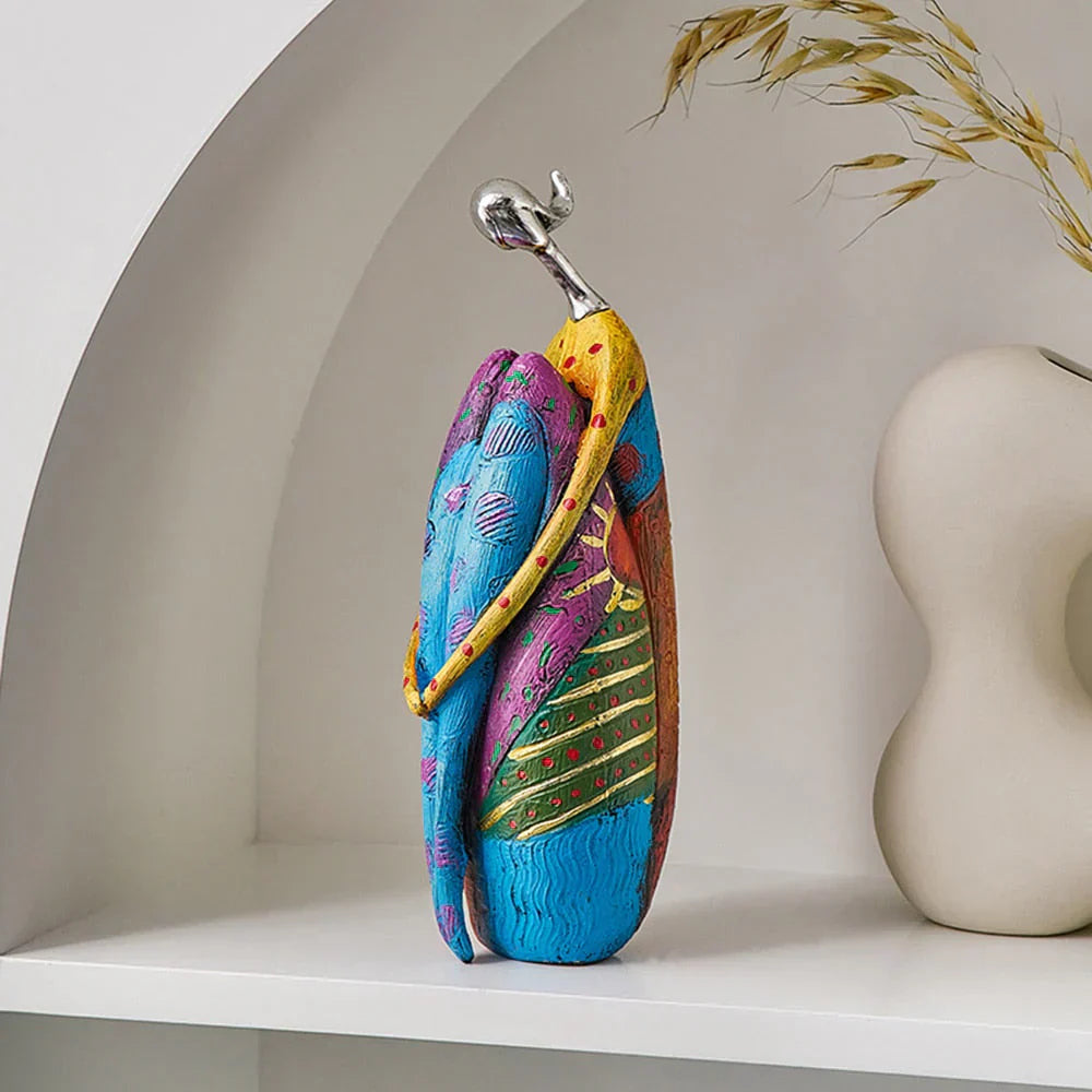 Colourful Female Figurine Resin Art Sculpture for Home