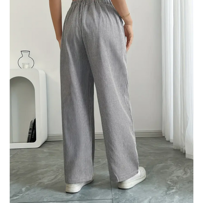 Casual Stripe Pants With Pockets