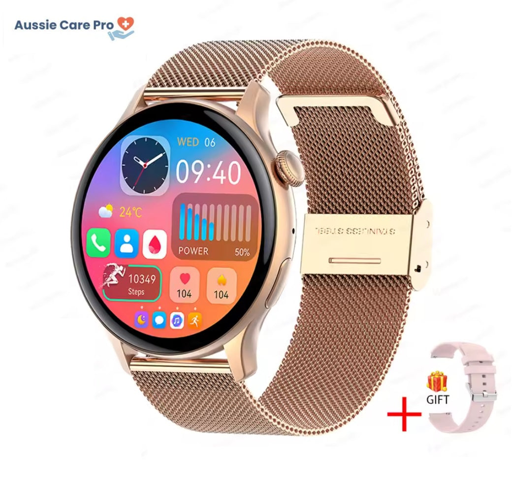 Slim Gold Ladies Smartwatch with Fitness Tracker - Luxivelle