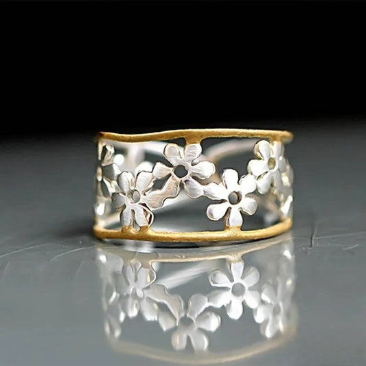 Unique Floral Ring with Empty Design - Luxivelle