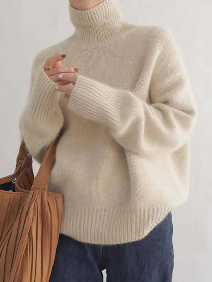 Cozy Women's Crew Neck Knit Sweater - Luxivelle