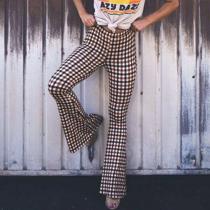 Trendy Checked Wide Leg Pants
