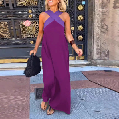 V-Neck Long Sleeve Maxi Dress