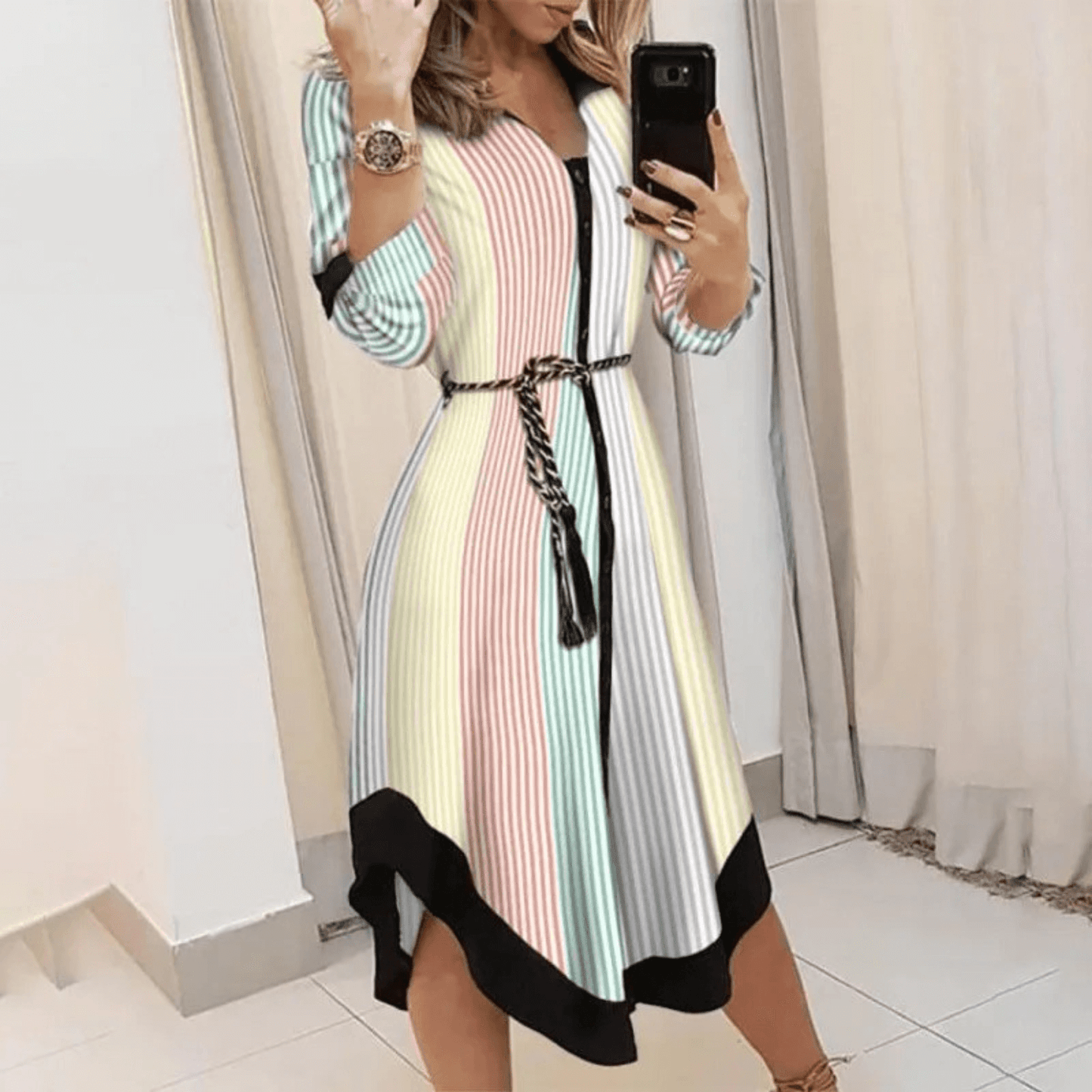 Ladies' Waist Cinch Wrap Dress