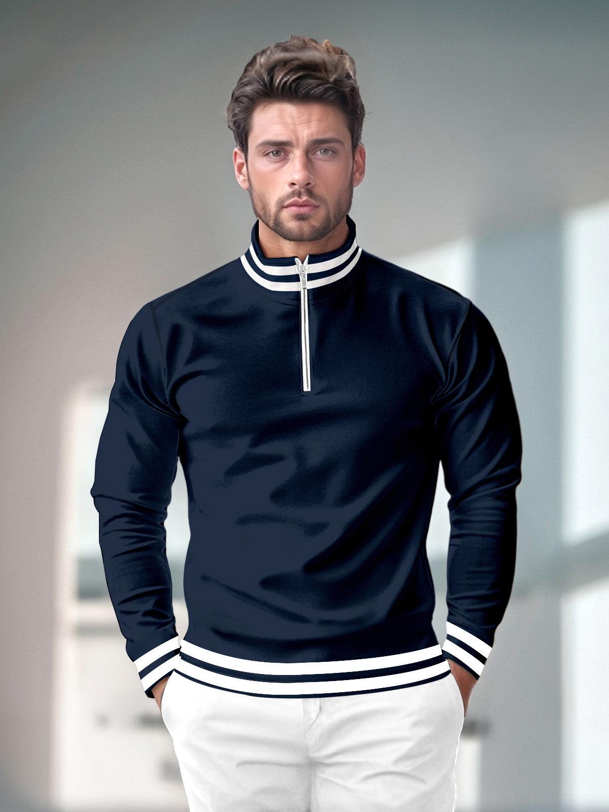 Relaxing Coastal Mens Golf Quarter Zip Sun Shirt