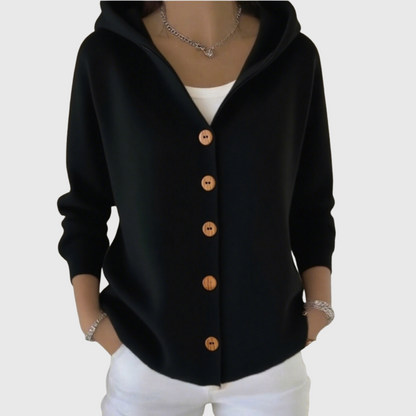 Ladies' Zip-Up Hooded Sweater Cardigan