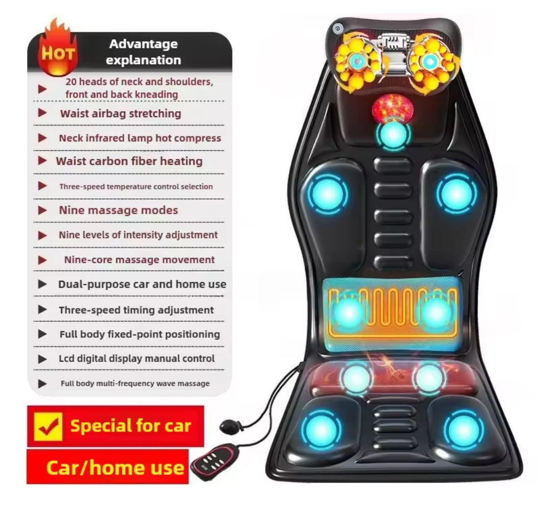 Heated Back Massage Chair with Deep Tissue Kneading Cushion