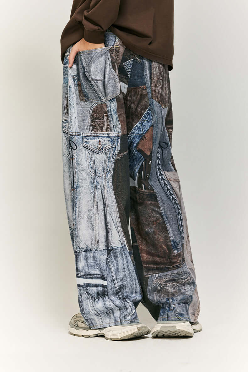 Loose Fit Floral Print Women's Pants