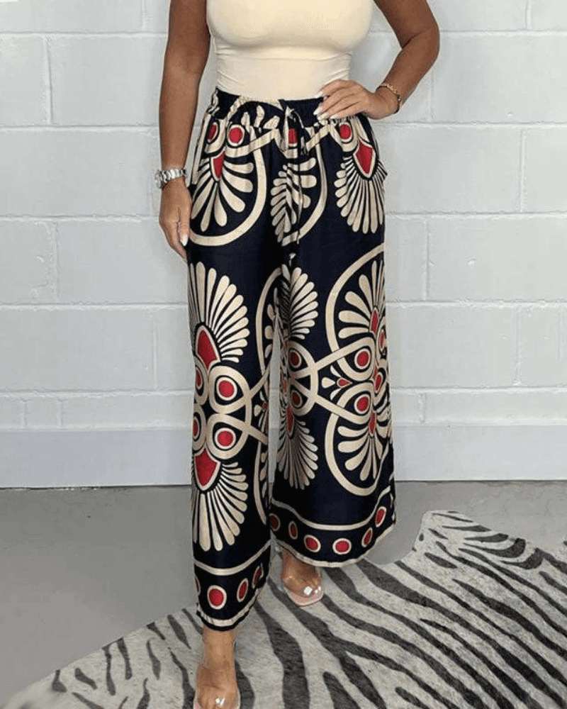 Ladies Loose Fit Patterned Pants