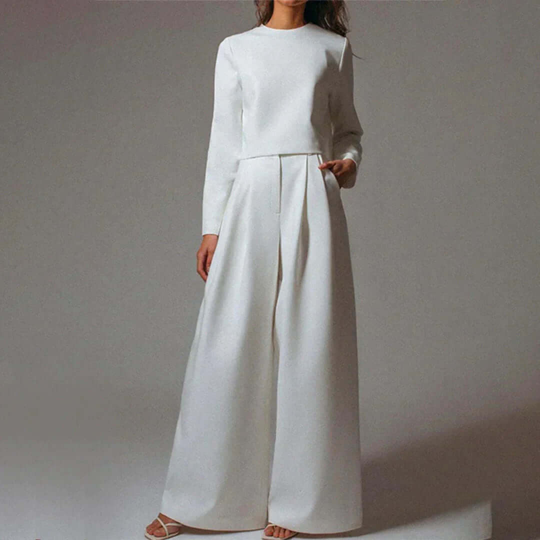 Ladies Comfortable Wide Leg Pant Set