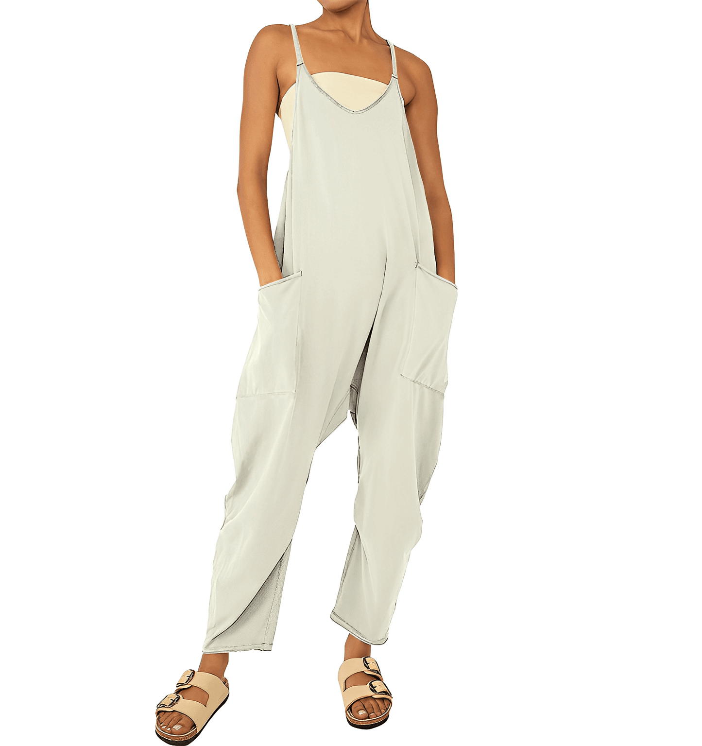 Summer Shorts Jumpsuit for Women with Pockets