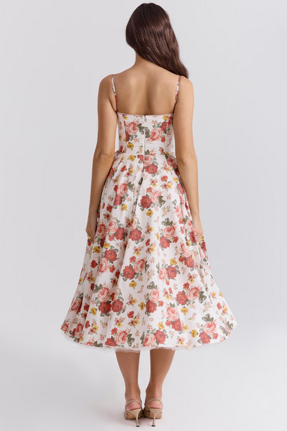 Kayla | Gorgeous Shiny Waisted Midi Dress