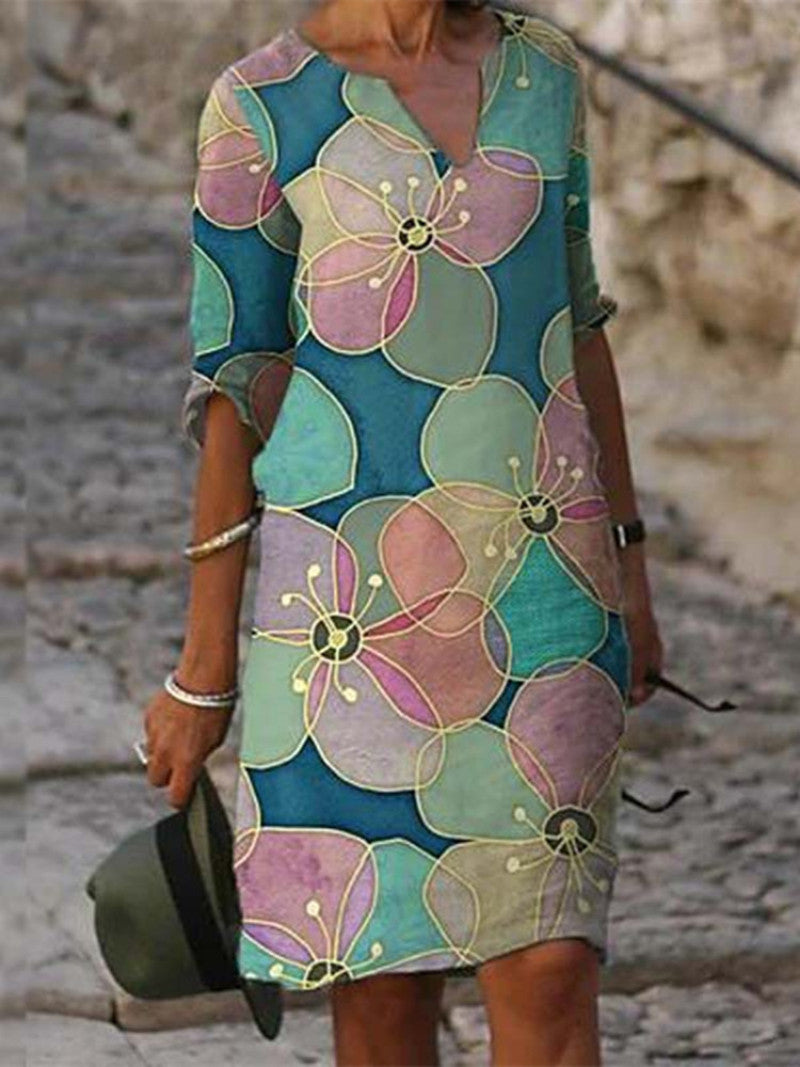 Pretty Flower Pattern Dress