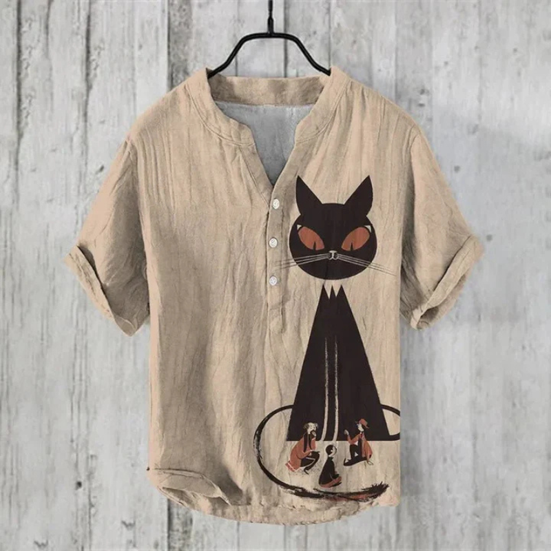 Casual Graphic Printed Short Sleeve Men's Summer Shirt - Luxivelle