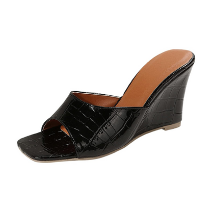 Fake Snake Skin High Heel Wedges