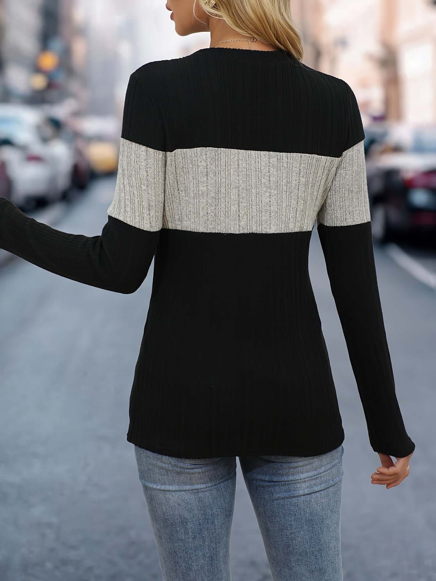 Women's Multicolour Textured Knit Top