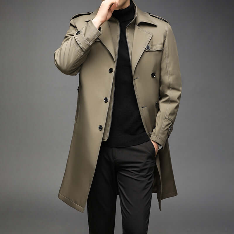 Classic Waterproof Long Coat for Men