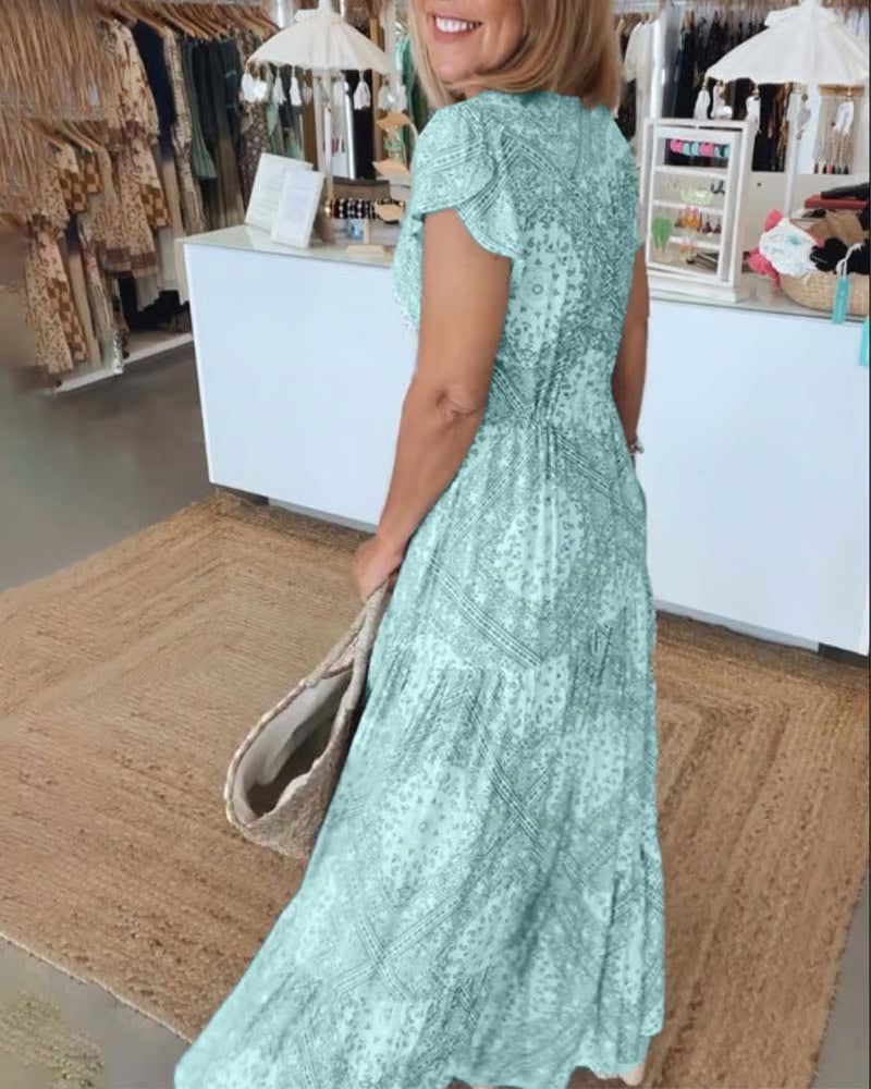 Classic Chic V-Neck Women's Dress