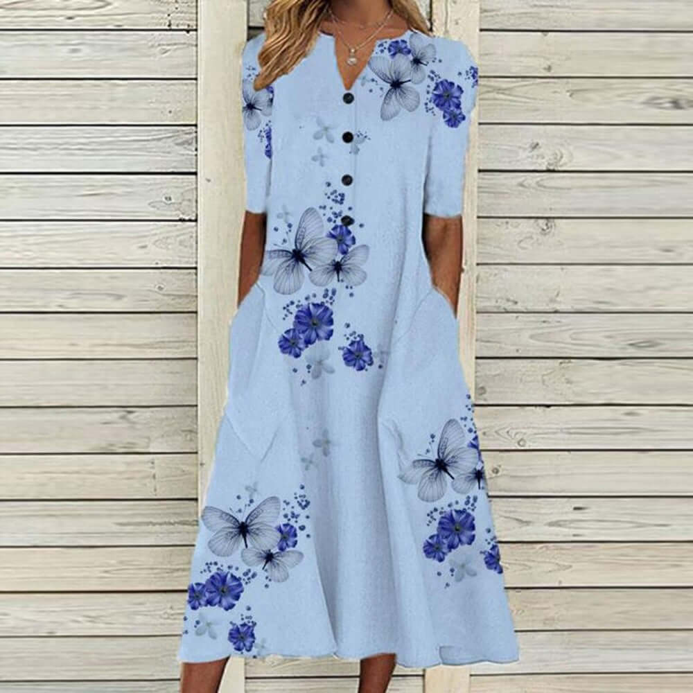 Vintage Floral Midi Dress
