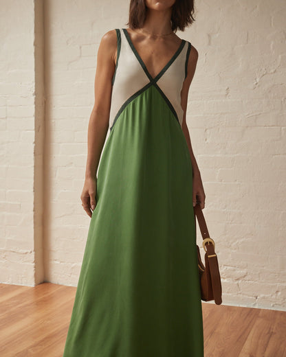 Elena | White Maxi Dress for Women - Flattering V-Neckline, Flowy Long Dress 3