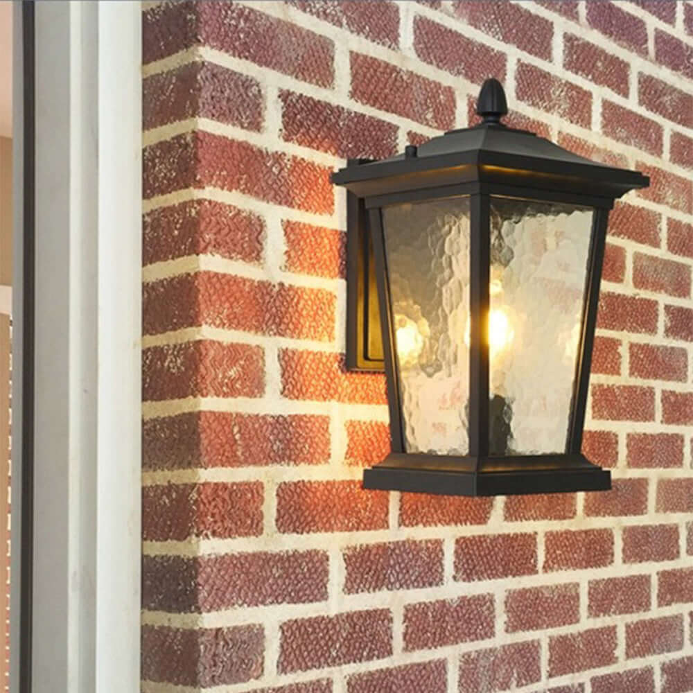 Rustic Weatherproof Exterior Wall Light, Glass Cover