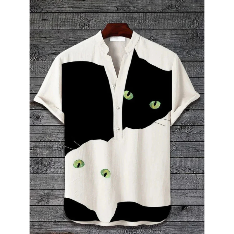 Casual Graphic Printed Short Sleeve Men's Summer Shirt