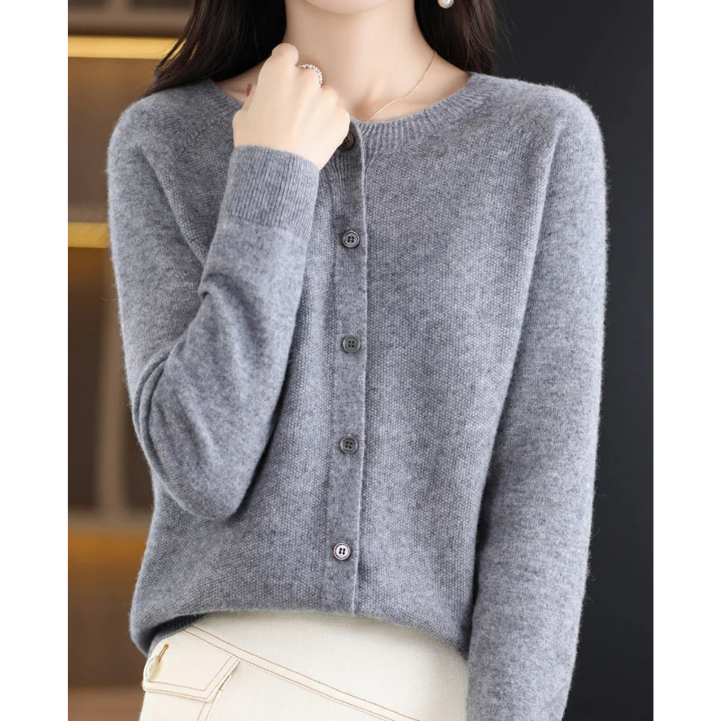 Warm Floral Crew Neck Sweater