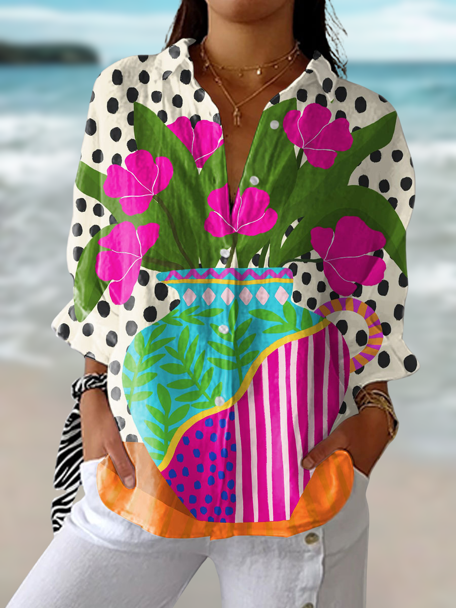 Floral Pattern Women's Blouse - Luxivelle