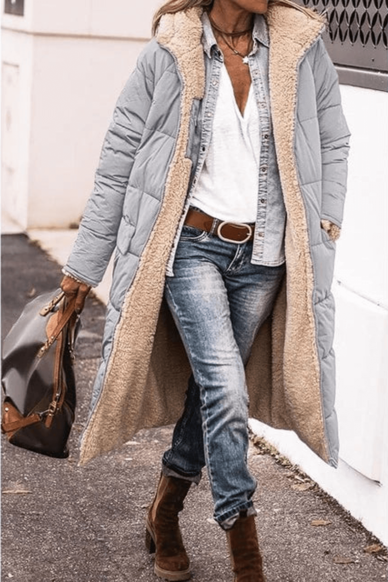 Warm Double Sided Women's Parka Coat