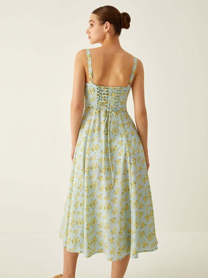 Pretty A-Line Mid Length Summer Dress