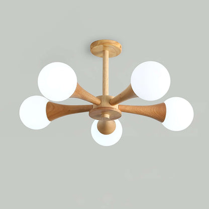 Luxury Wood and Glass Pendant Light
