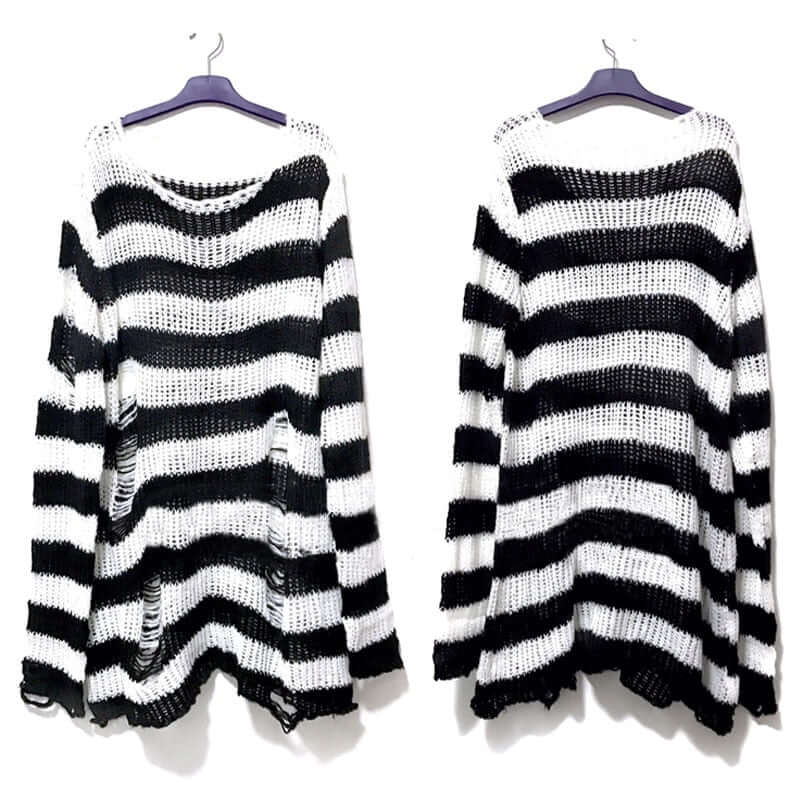 Classic Striped Fall Pullover Sweater - Luxivelle